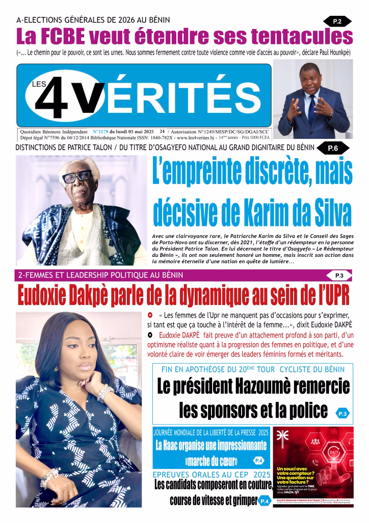 La Une de Les 4 Vérités du lundi 5 mai 2025