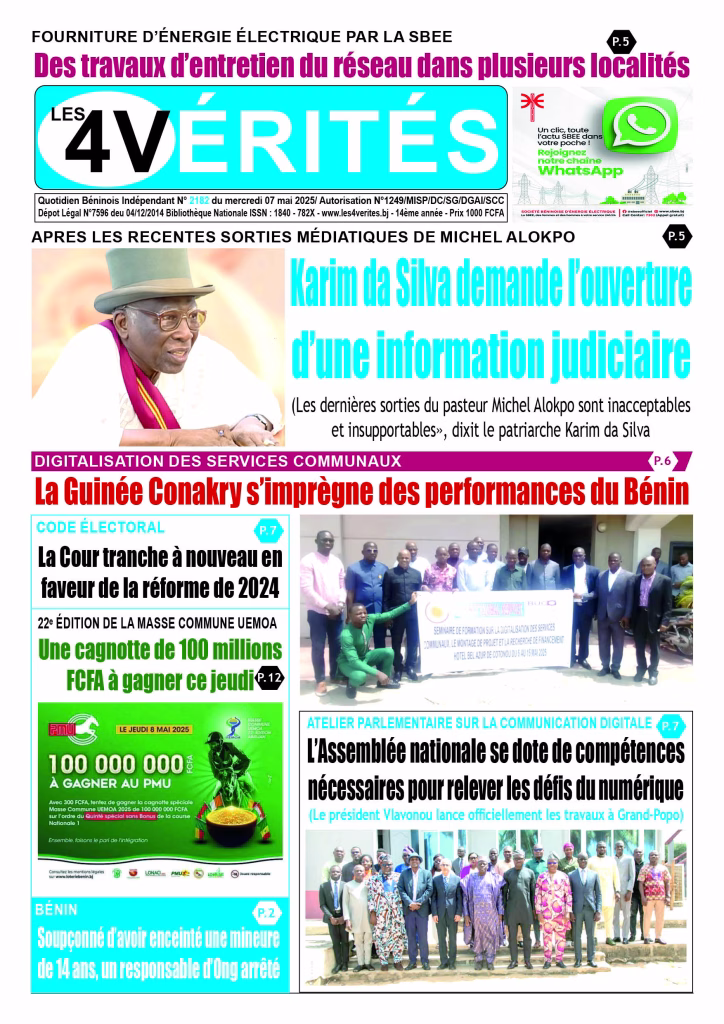 La Une de Les 4 Vérités du mercredi 07 mai 2025