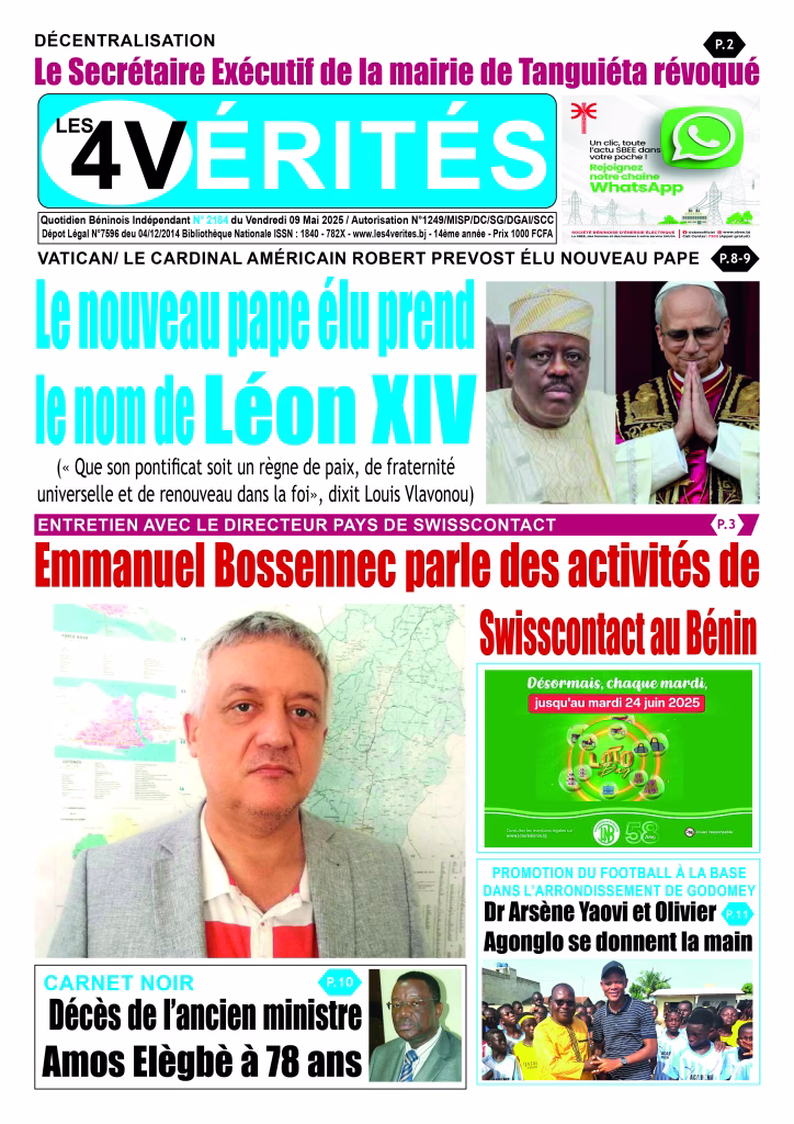 La Une de Les 4 Vérités du 9 mai 2025