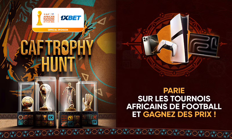 CAF Trophy Hunt : Gagne des Samsung Galaxy, des GoPro HERO13, des PlayStation 5 Pro et d’autres prix grâce à la promotion 1xBet !