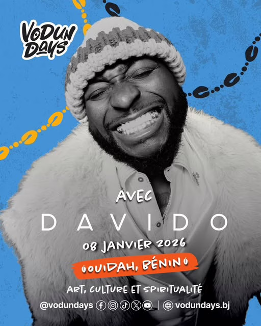Bénin  : Davido annoncé au concert du Vodun Days 2026