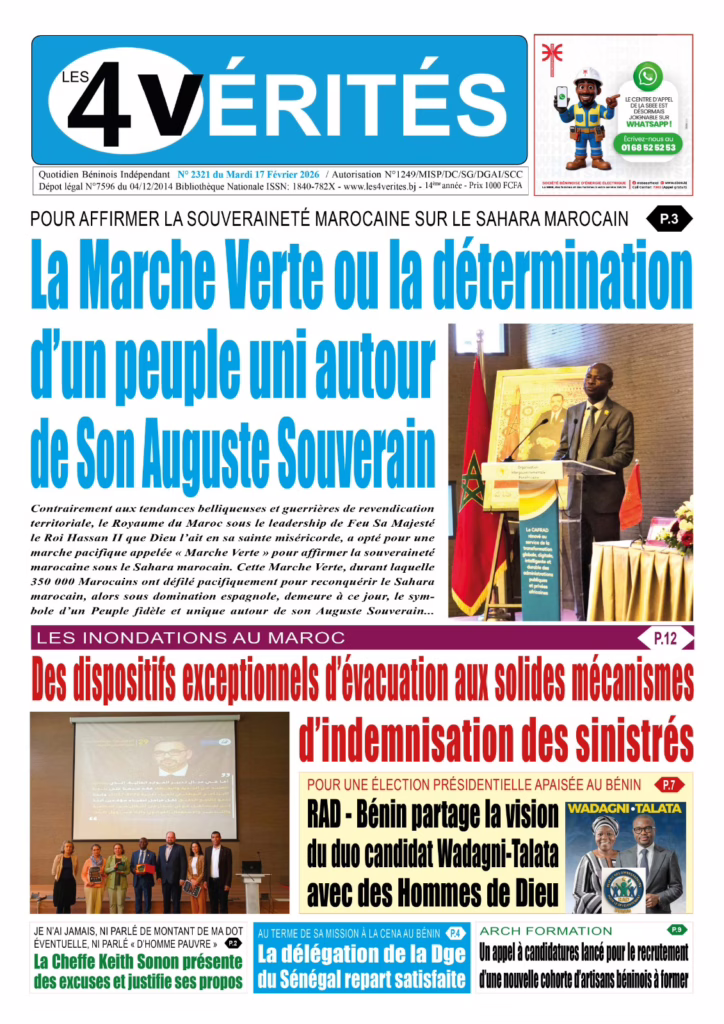 La Une de Les 4 Vérités du Mardi 17 février 2026