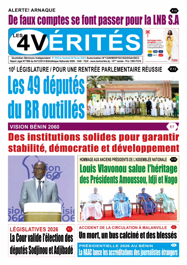 La Une de Les 4 Vérités du vendredi 6 février 2026