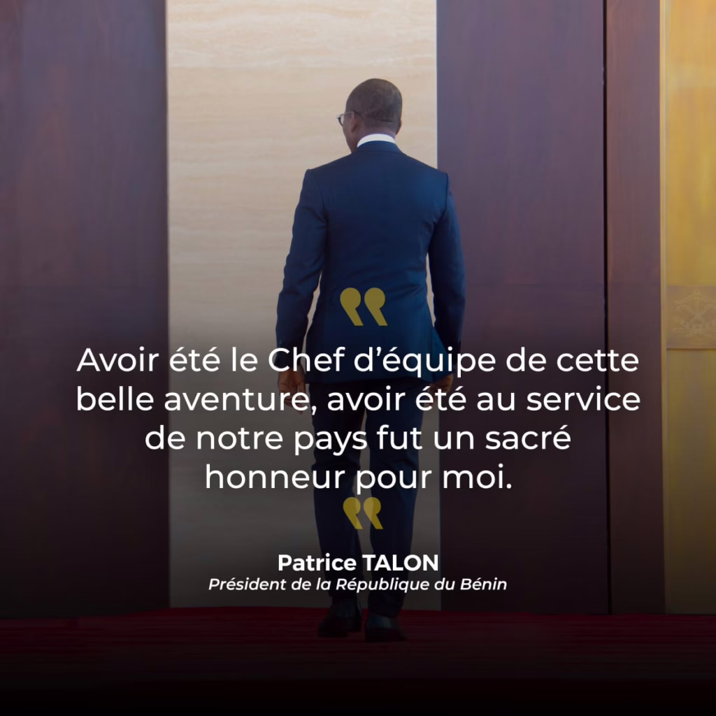 Bénin : Patrice Talon, Voici son message d’adieu à la Nation