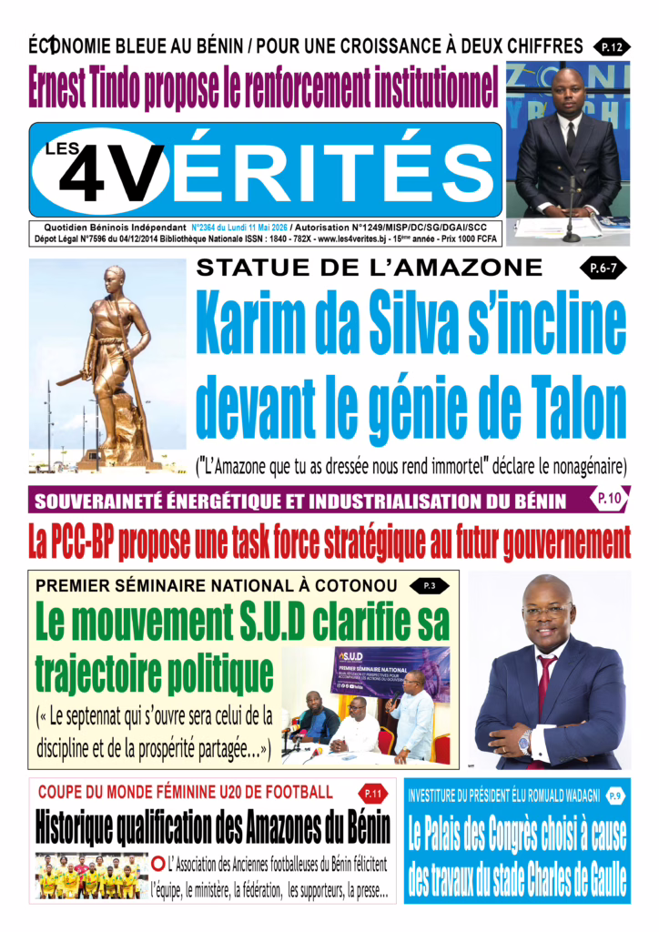 La Une de Les 4 Vérités du Lundi 11 Mai 2026