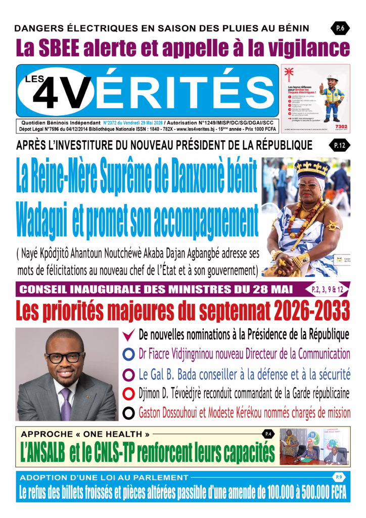 La Une de Les 4 Vérités du vendredi 29 mai 2026