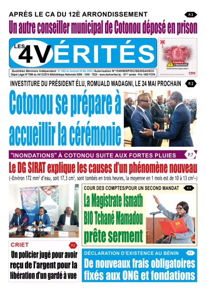 La Une de Les 4 Vérités du vendredi 8 mai 2026