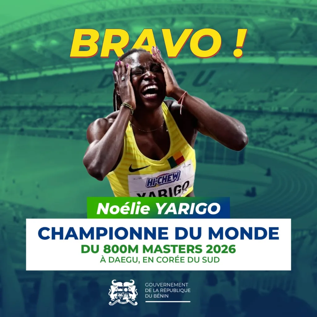 Médaillée d'or du 800 m aux Mondiaux d’Athlétisme des Masters 2026 : Le gouvernement félicite Noélie Yarigo
