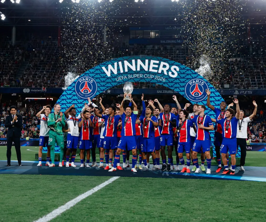 Football : Le Paris Saint-Germain remporte la Supercoupe d&rsquo;Europe face à Aston Villa