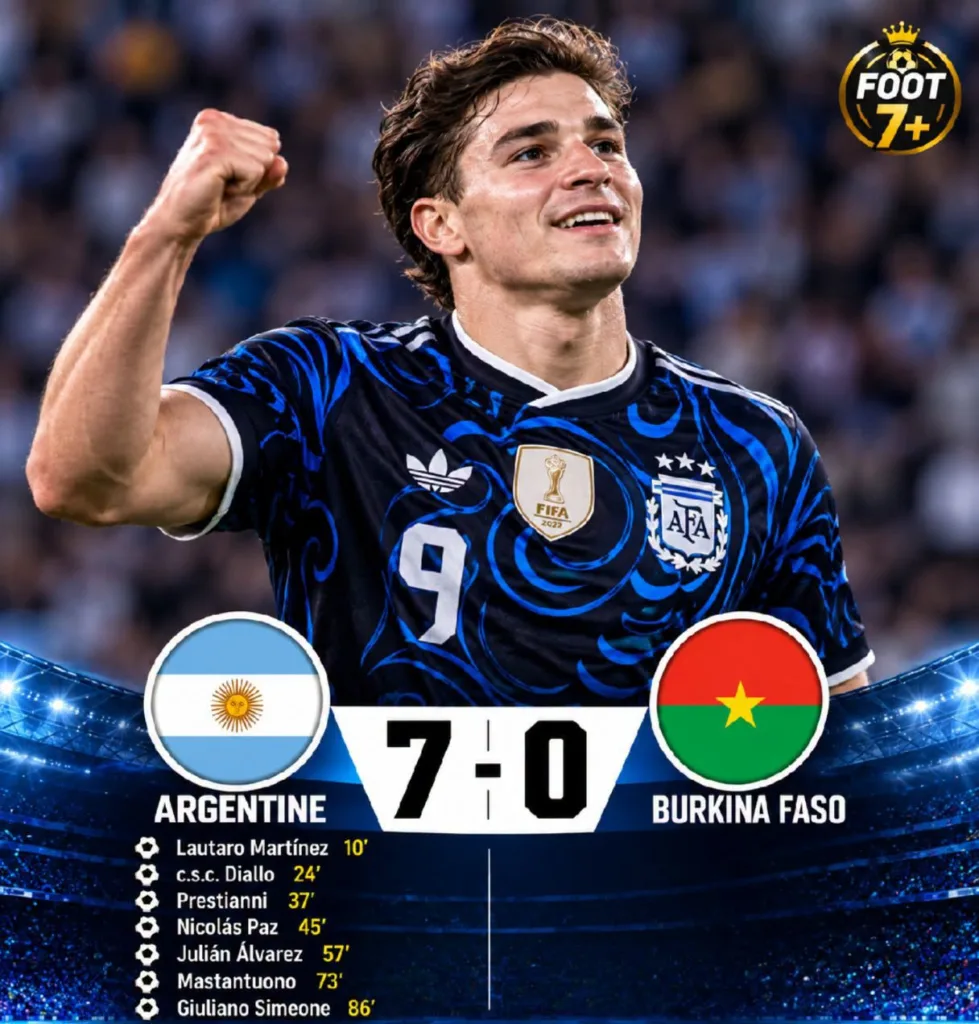 Football : L&rsquo;Argentine écrase 7-0 un Burkina Faso dépeuplé de ses joueurs
